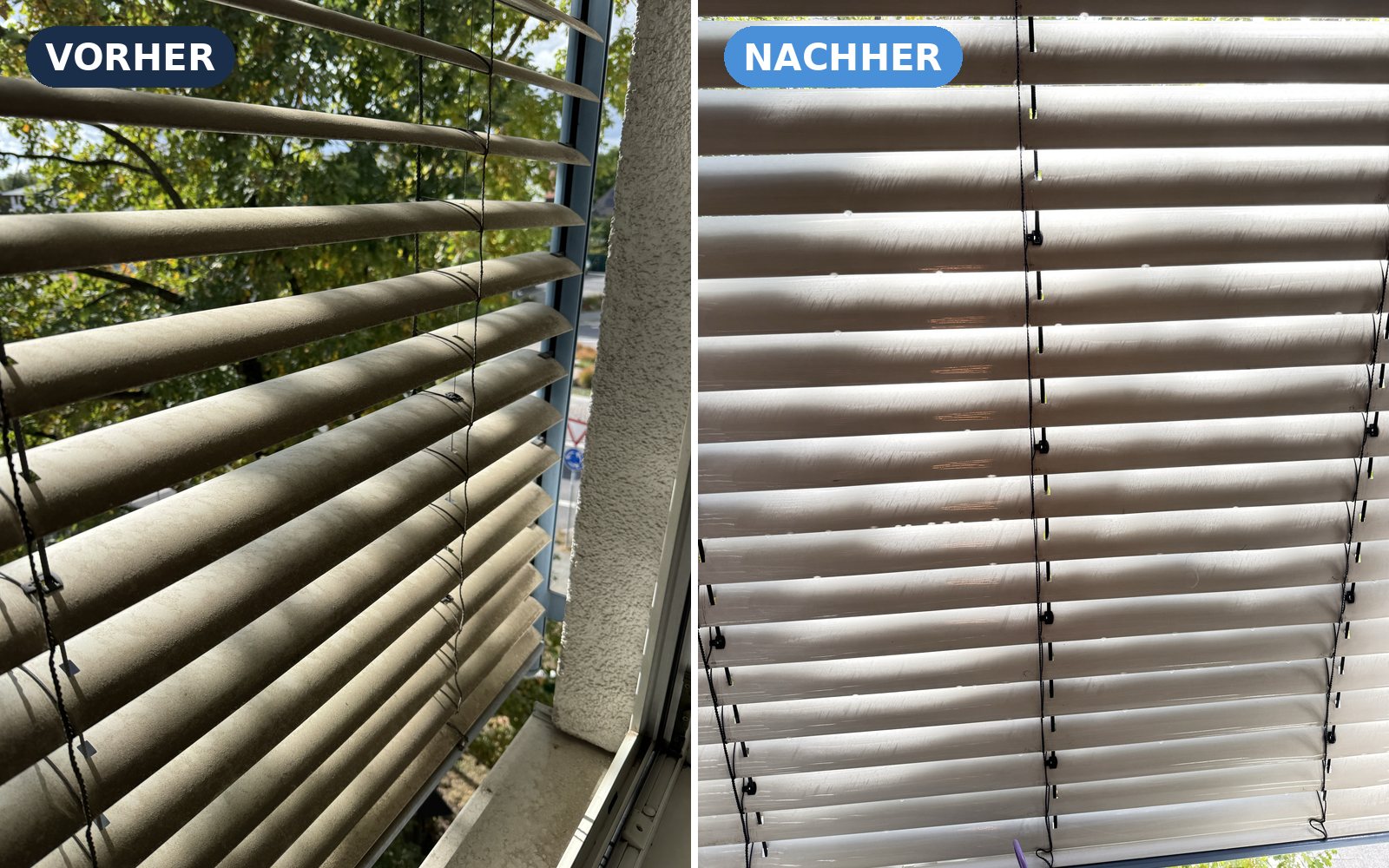 Vorher/Nachher Jalousienreinigung